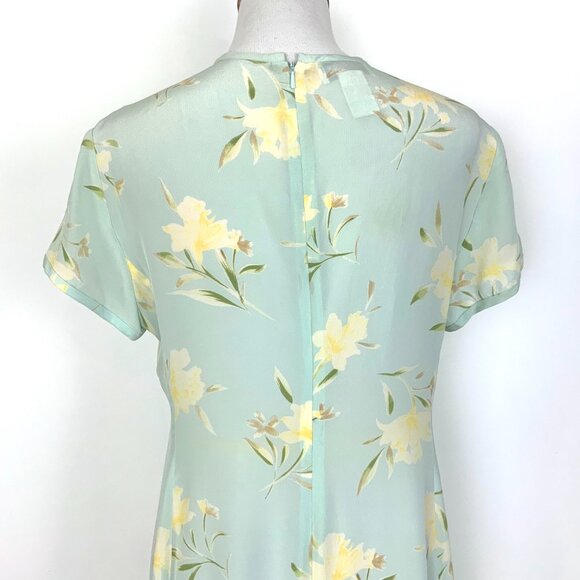 Vintage 100% Silk Maxi Floral Romantic Cottagecore Dress By Rena Rowan Sz 14P - Picture 3 of 16